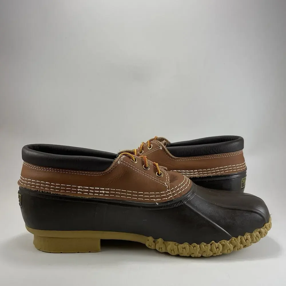 LL Bean Bean Boots Mens Size 14 Waterproof Leather 3 Eye Duck Rain Boots Low